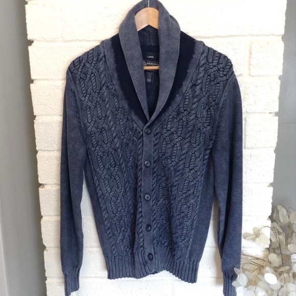 Cable Knit Cardigan Sweater 